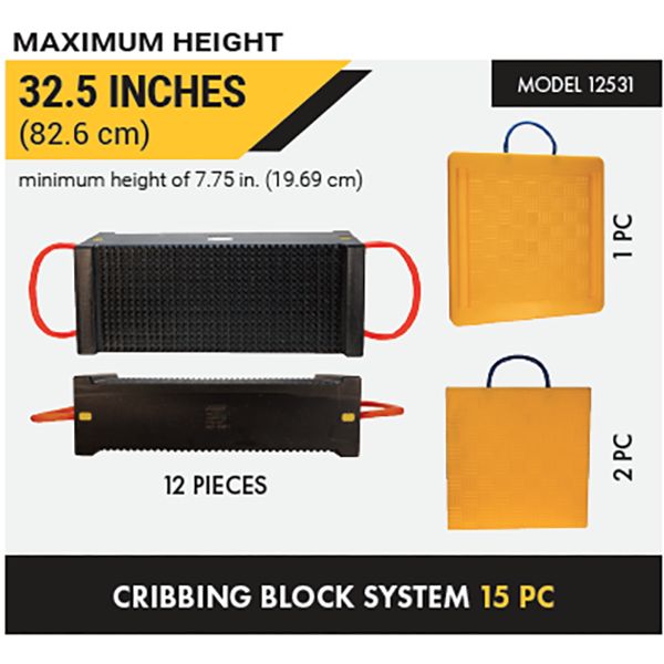 SYSTÈME COMPLET DE BLOCS DE SUPPORT PREMIUM ESCO CRIBLOK (32.5")