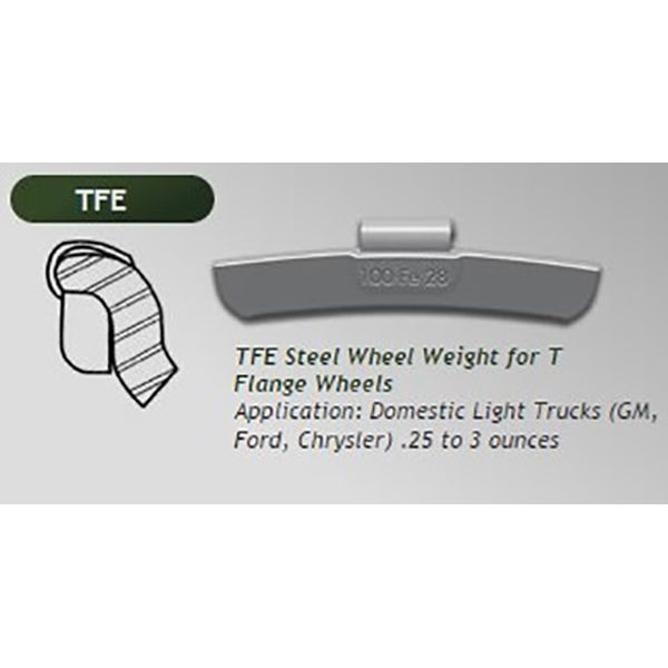 PESÉE DE ROUE TFE (TS) 0.25 OZ - 25/BOITE