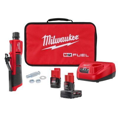 MEULEUSE BASSE VITESSE MILWAUKEE M12 FUEL™ (INCLUANT 2 BATTERIES ET CHARGEUR)