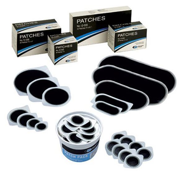 EMPLÂTRES RONDES POUR CHAMBRE À AIR DE PNEU PATCH RUBBER 4-1/2" - 10/BOITE